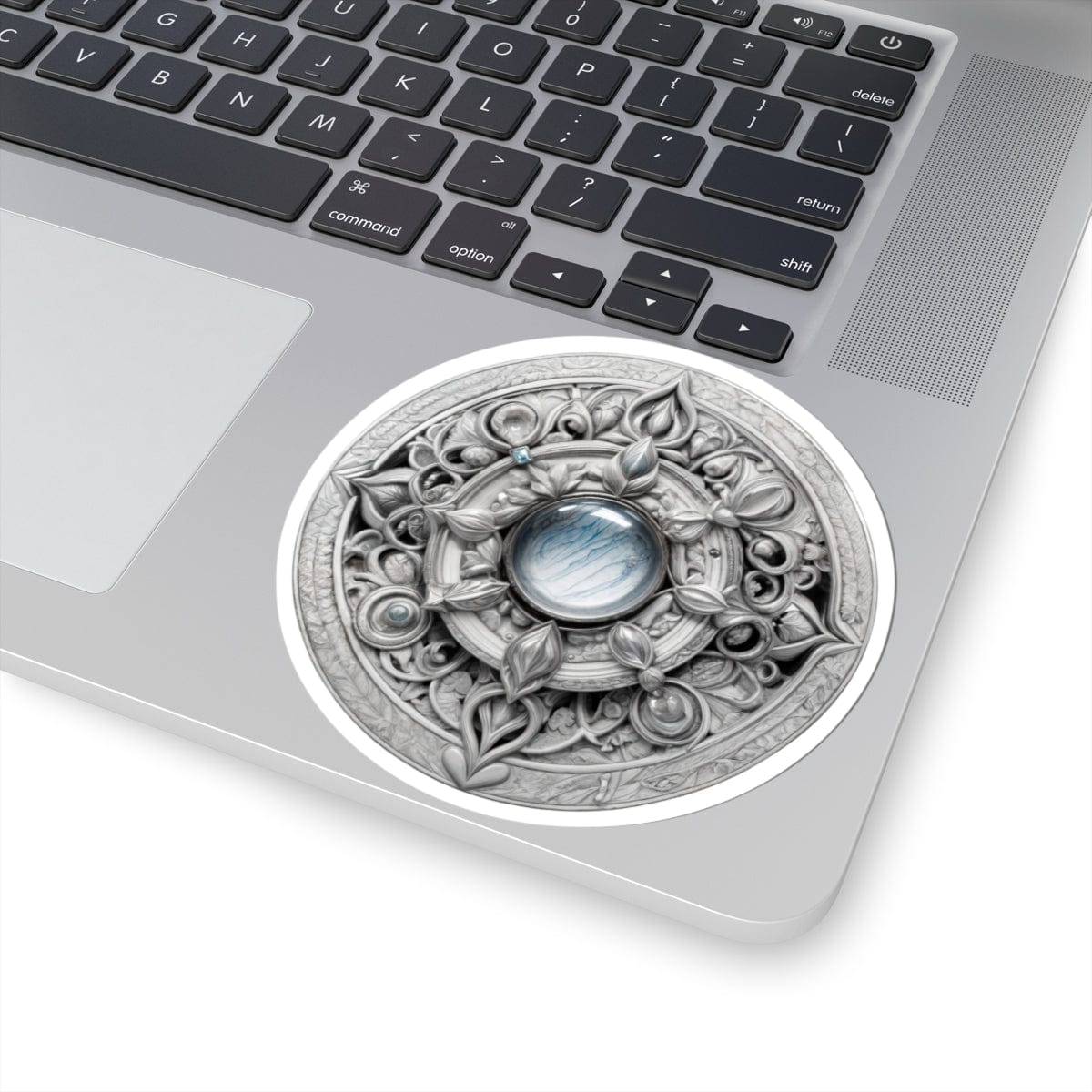 Printify Paper products 4" × 4" / White Moonstone - Crystals & Gemstones Kiss-Cut Stickers