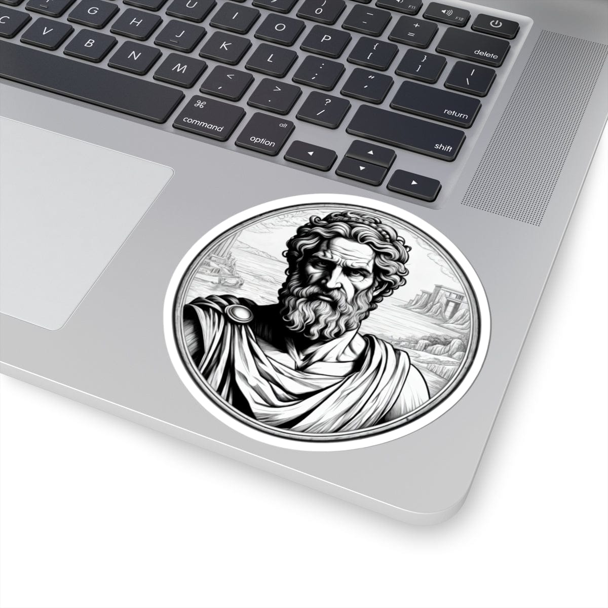 Printify Paper products 4" × 4" / White Odysseus - Heroes & Quests Kiss-Cut Stickers