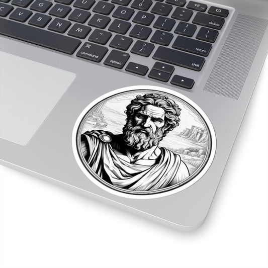 Printify Paper products 4" × 4" / White Odysseus - Heroes & Quests Kiss-Cut Stickers