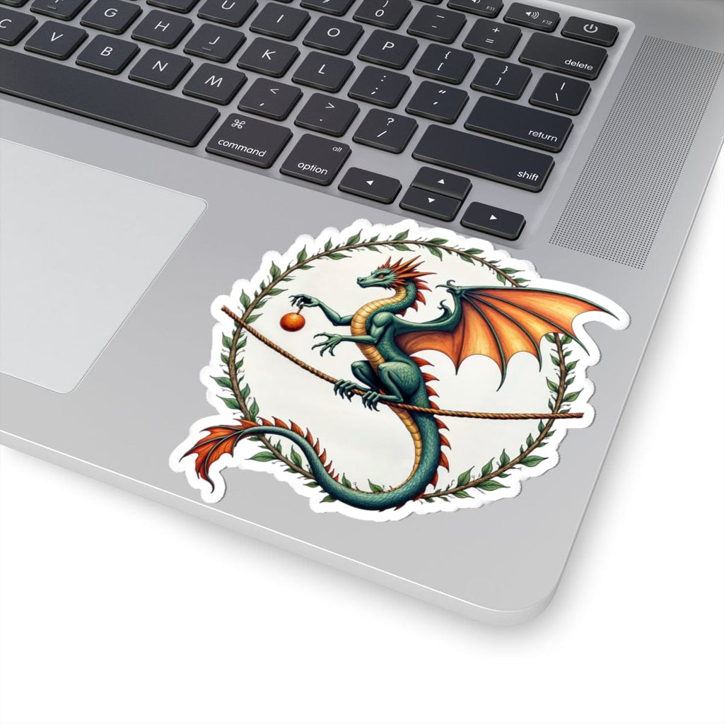 Printify Paper products 4" × 4" / White Pixieweave - Dragons & Magic Kiss-Cut Stickers