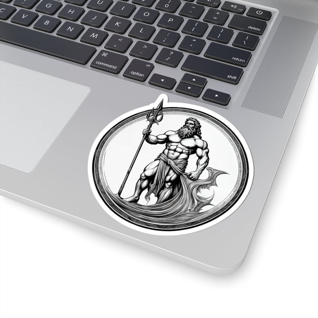 Printify Paper products 4" × 4" / White Poseidon - Heroes & Quests Kiss-Cut Stickers