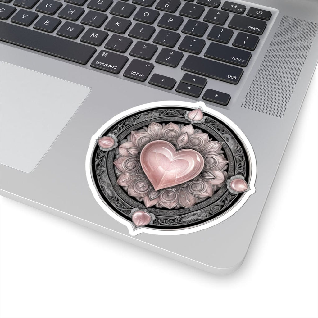 Printify Paper products 4" × 4" / White Rose Quartz - Crystals & Gemstones Kiss-Cut Stickers