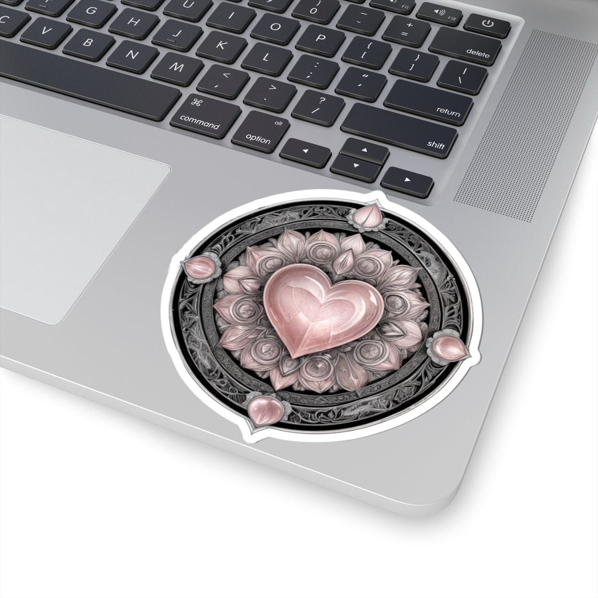 Printify Paper products 4" × 4" / White Rose Quartz - Crystals & Gemstones Kiss-Cut Stickers