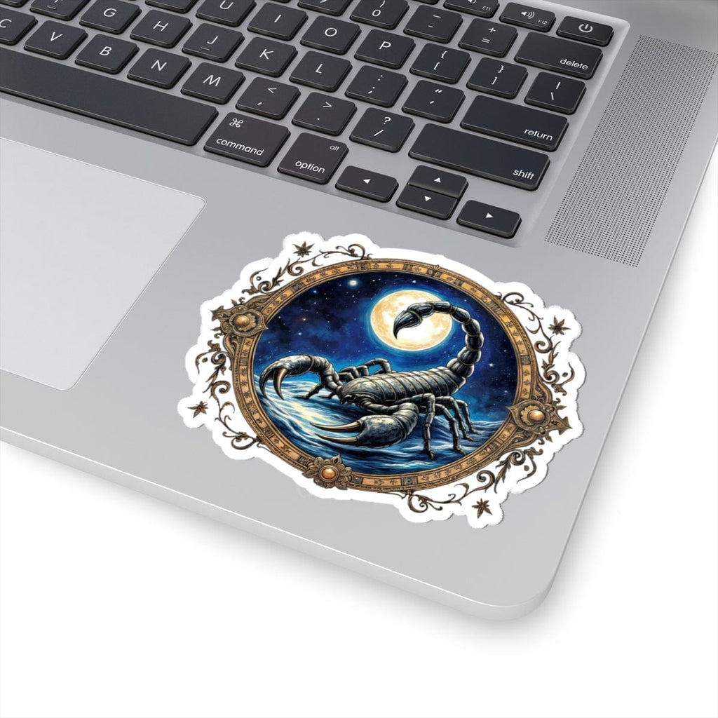 Printify Paper products 4" × 4" / White Scorpio - Zodiac Astrology Kiss-Cut Stickers