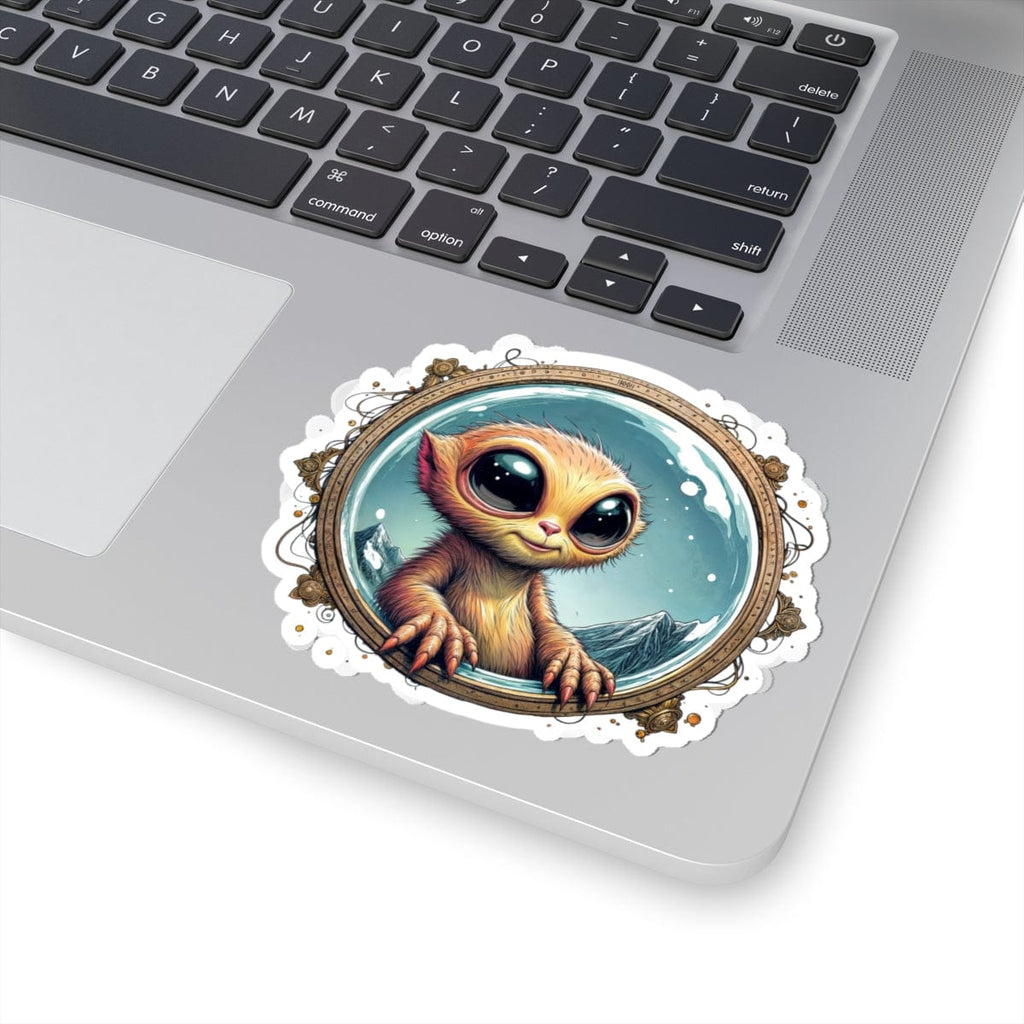 Printify Paper products 4" × 4" / White Sticker - Earthlings are Strange, But We Embrace the Weird! - Alien & Space Kiss-Cut