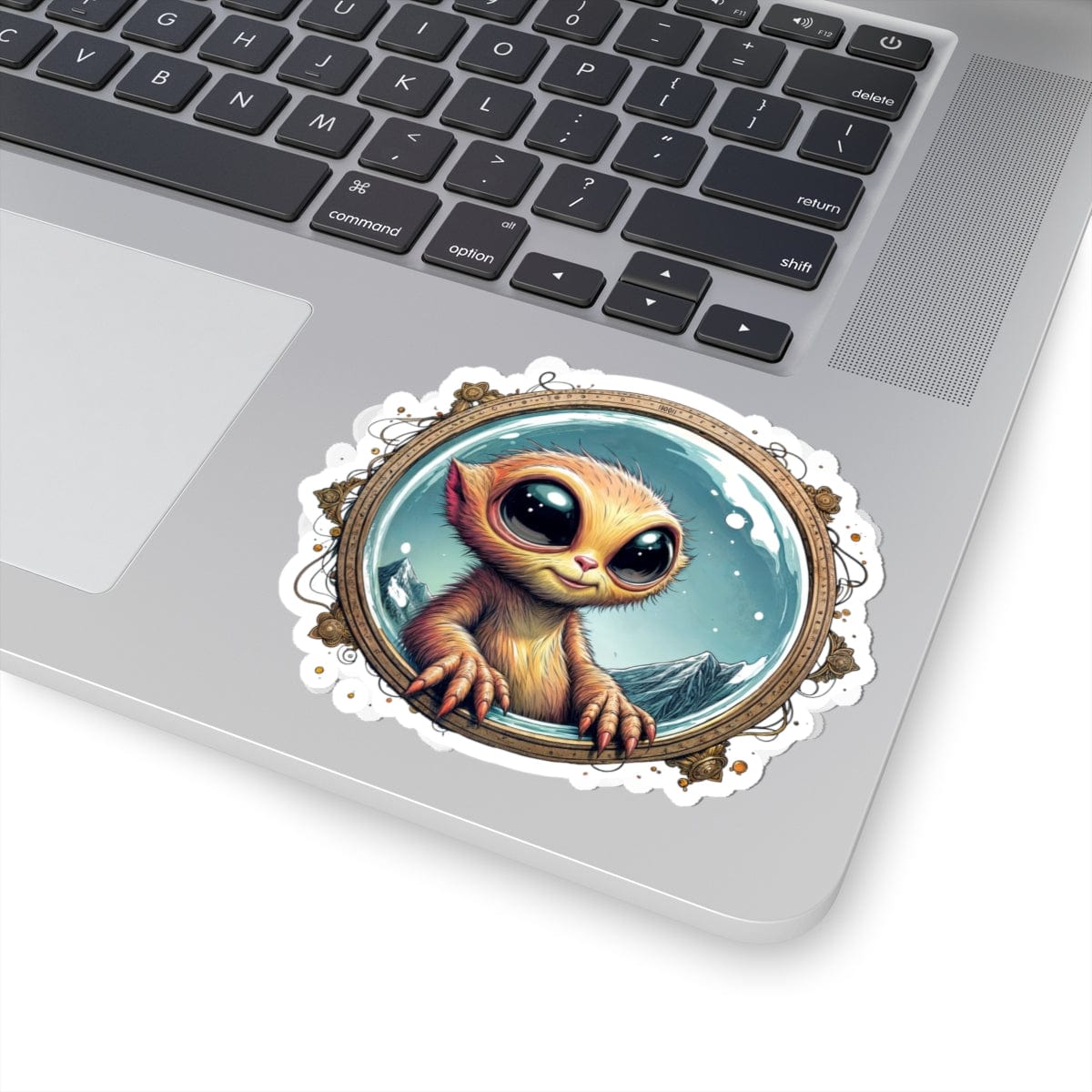 Printify Paper products 4" × 4" / White Sticker - Earthlings are Strange, But We Embrace the Weird! - Alien & Space Kiss-Cut