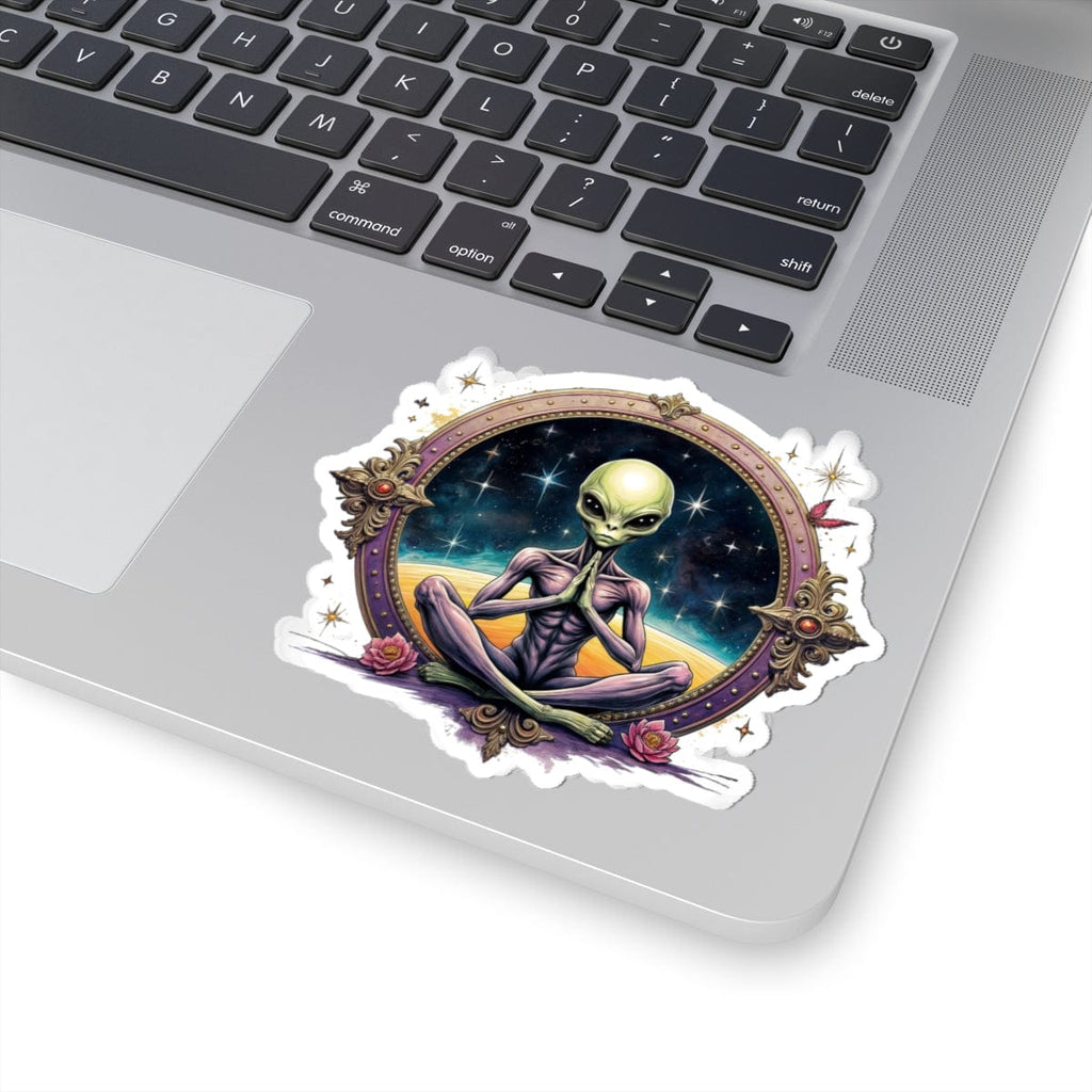 Printify Paper products 4" × 4" / White Sticker - The Truth is Out There… but So Are the Aliens! - Alien & Space Kiss-Cut