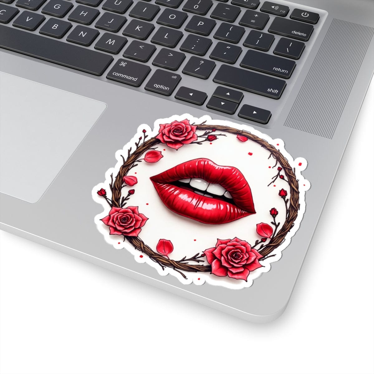 Printify Paper products 4" × 4" / White Sugar on My Lips - Love & Romance Kiss-Cut Stickers