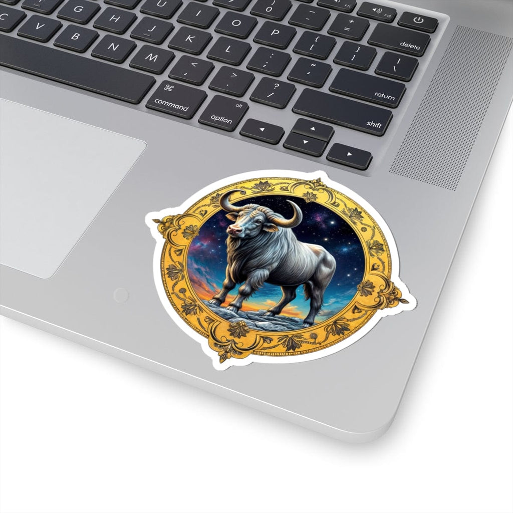 Printify Paper products 4" × 4" / White Taurus - Zodiac Astrology Kiss-Cut Stickers