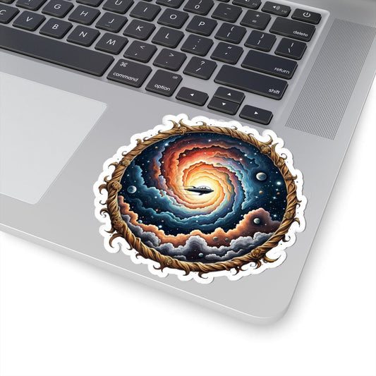 Printify Paper products 4" × 4" / White The Answers Are Up There - UFO & Cosmic Kiss-Cut Stickers