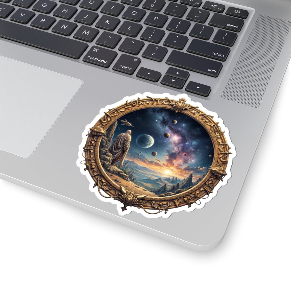 Printify Paper products 4" × 4" / White They Exist - UFO & Cosmic Kiss-Cut Stickers