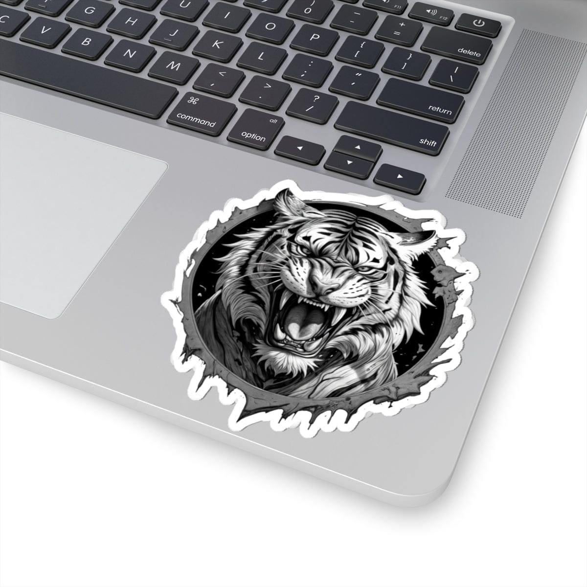 Printify Paper products 4" × 4" / White Tiger Head - Wild & Fierce Kiss-Cut Stickers