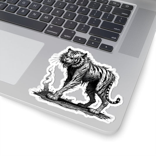Printify Paper products 4" × 4" / White Tiger I'm Fine - Everything's Fine Kiss-Cut Stickers