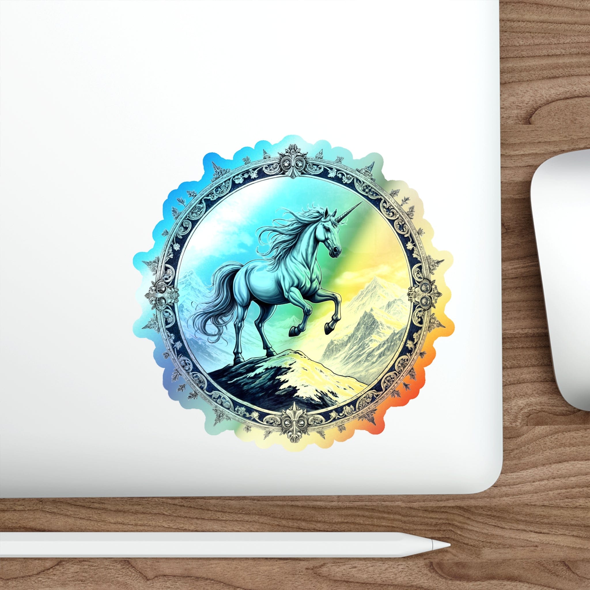 Printify Paper products 5" × 5" / Die-Cut / Holographic Ambition Unicorn - Holographic Die-Cut Sticker