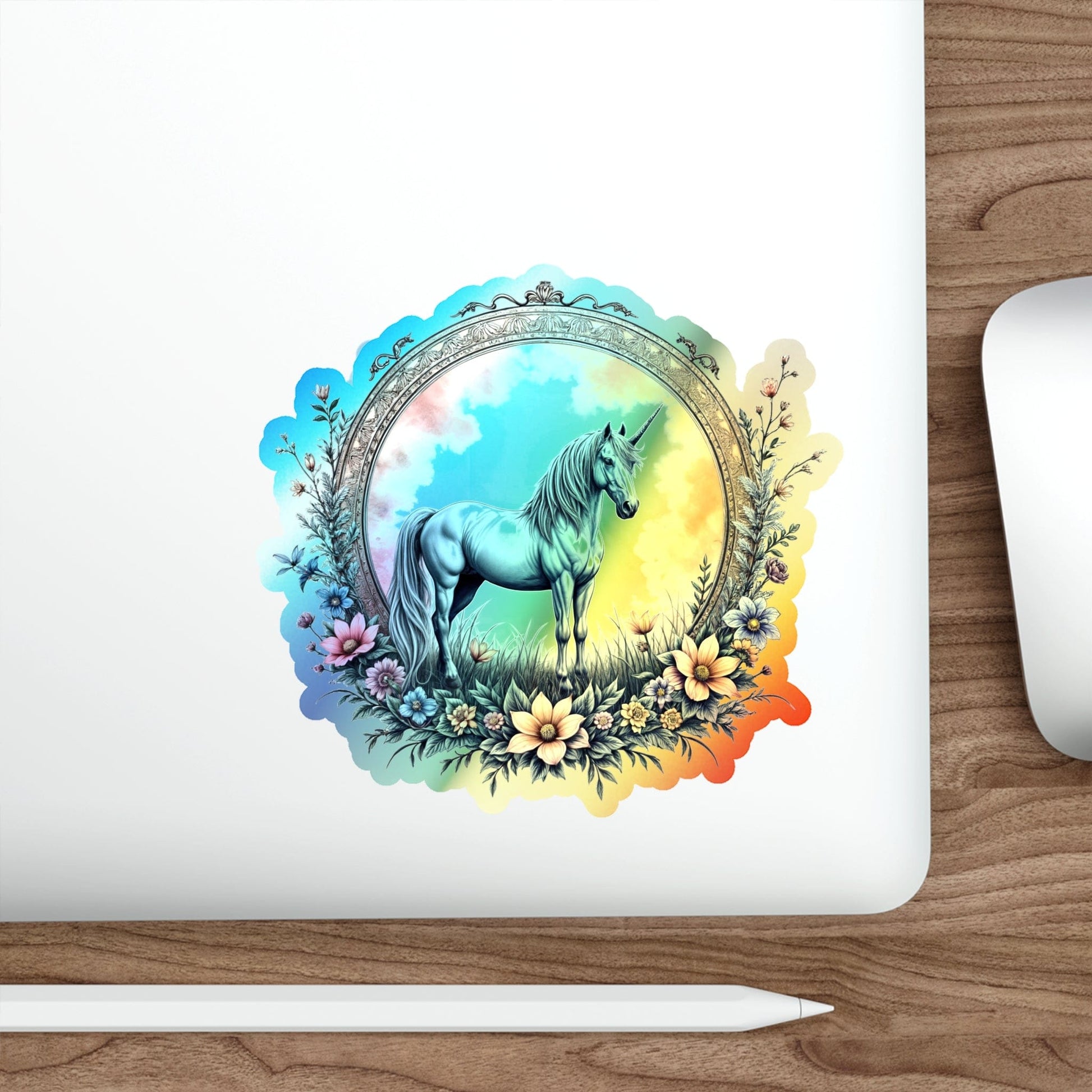 Printify Paper products 5" × 5" / Die-Cut / Holographic Balance Unicorn - Holographic Die-Cut Sticker