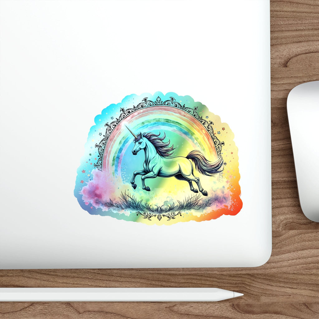 Printify Paper products 5" × 5" / Die-Cut / Holographic Creativity Unicorn - Holographic Die-Cut Sticker