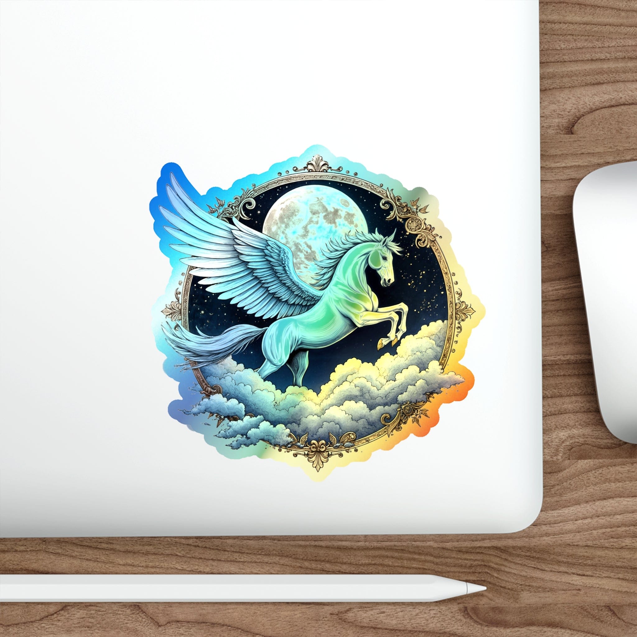 Printify Paper products 5" × 5" / Die-Cut / Holographic Intuition Pegasus - Holographic Die-Cut Sticker