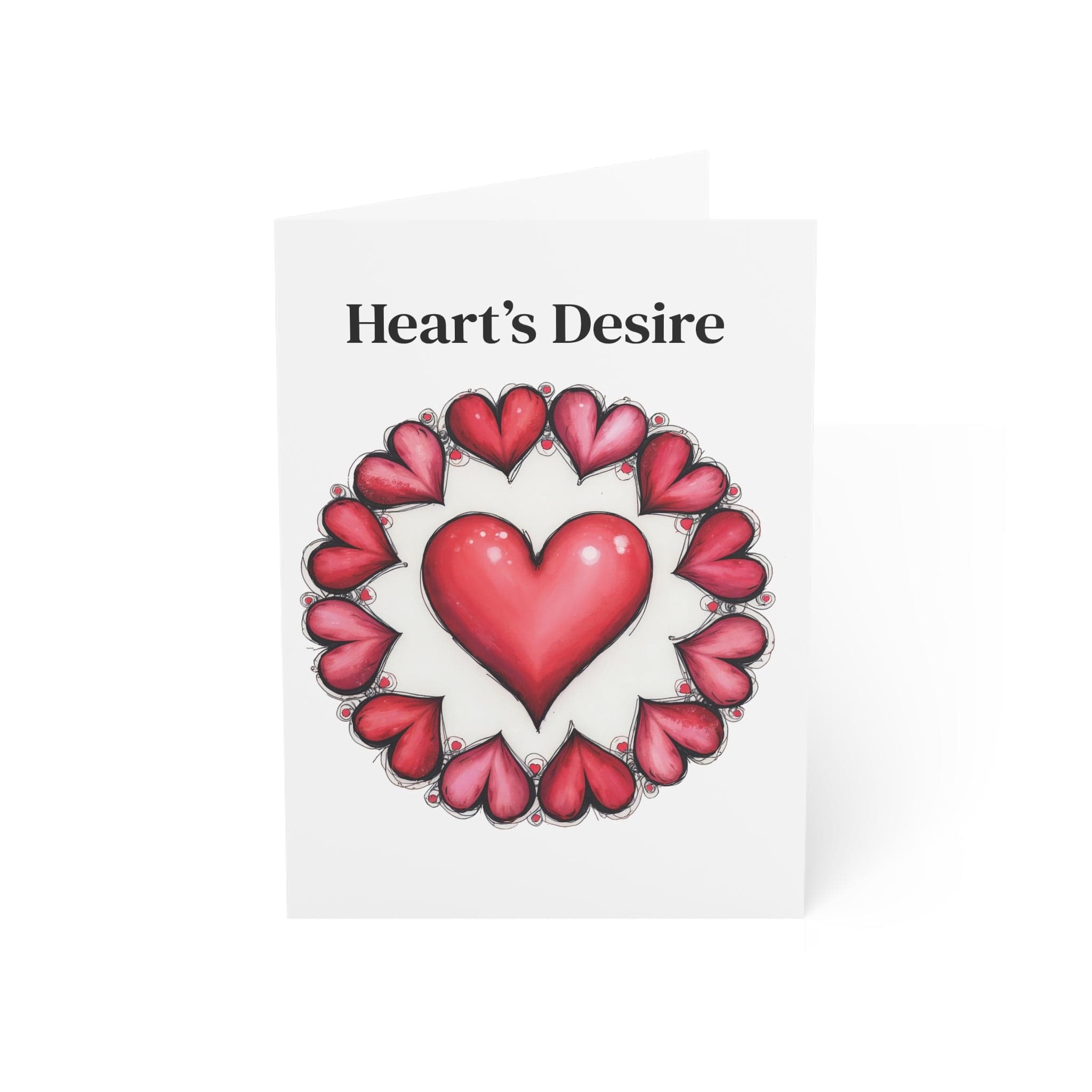 Printify Paper products 5" x 7" (Vertical) / Coated (both sides) / 1 pc Greeting Cards - Heart’s Desire - Love & Romance Card with QR Code Video