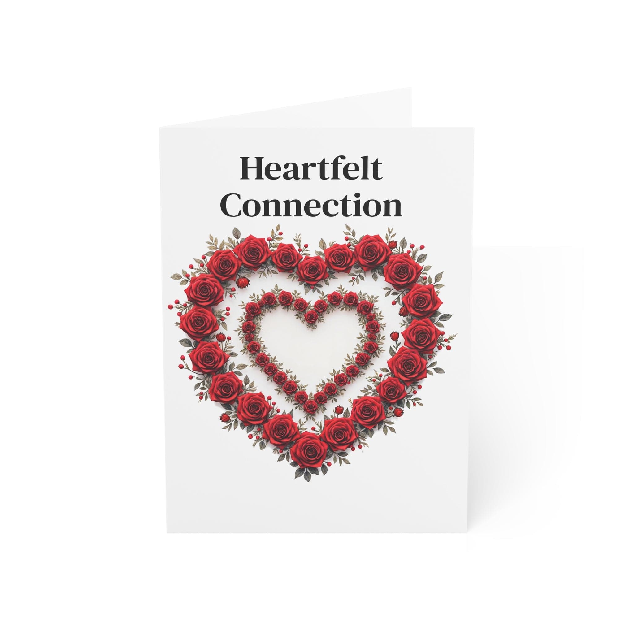 Printify Paper products 5" x 7" (Vertical) / Coated (both sides) / 1 pc Greeting Cards - Heartfelt Connection - Love & Romance Card with QR Code Video