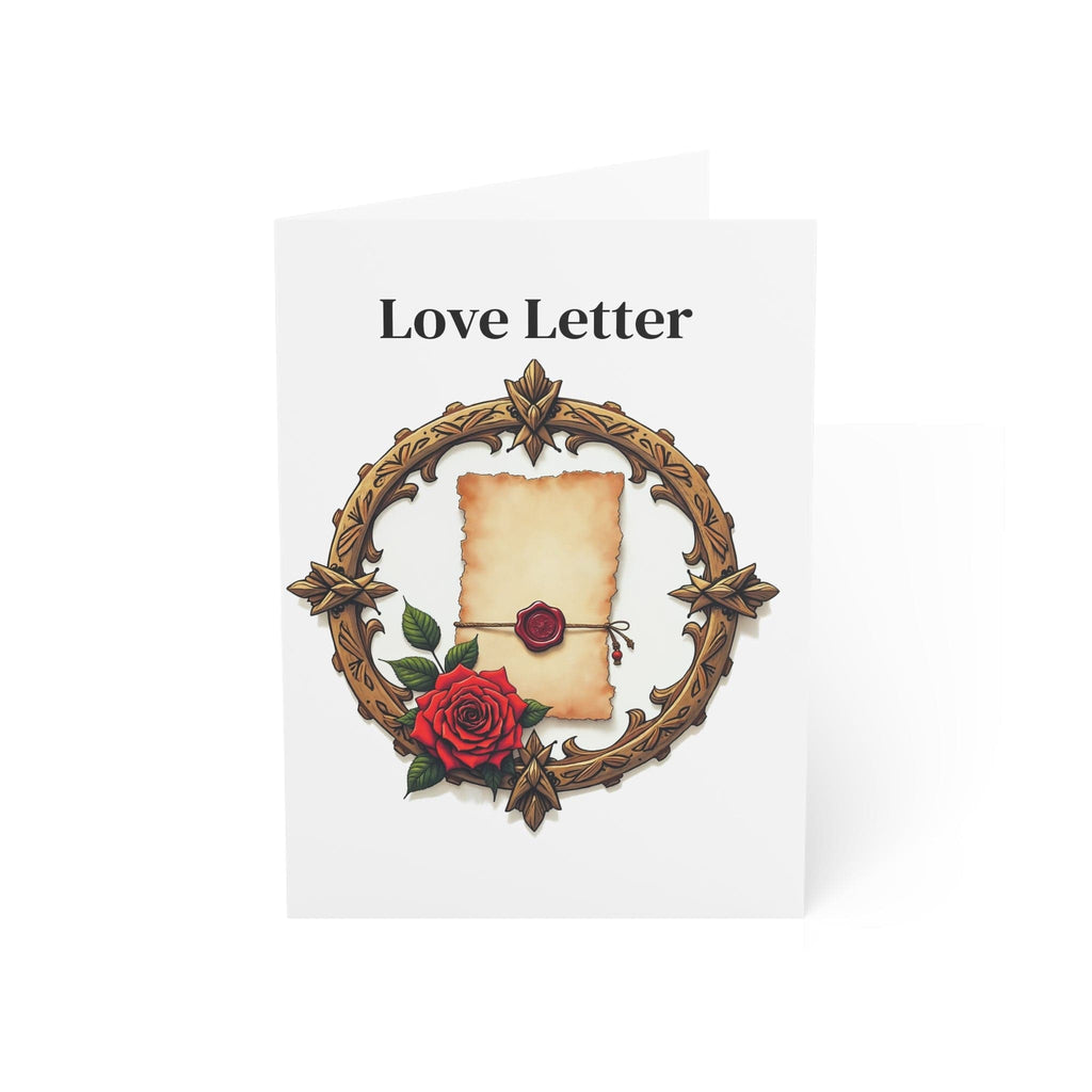 Printify Paper products 5" x 7" (Vertical) / Coated (both sides) / 1 pc Greeting Cards - Love Letter - Love & Romance Card with QR Code Video