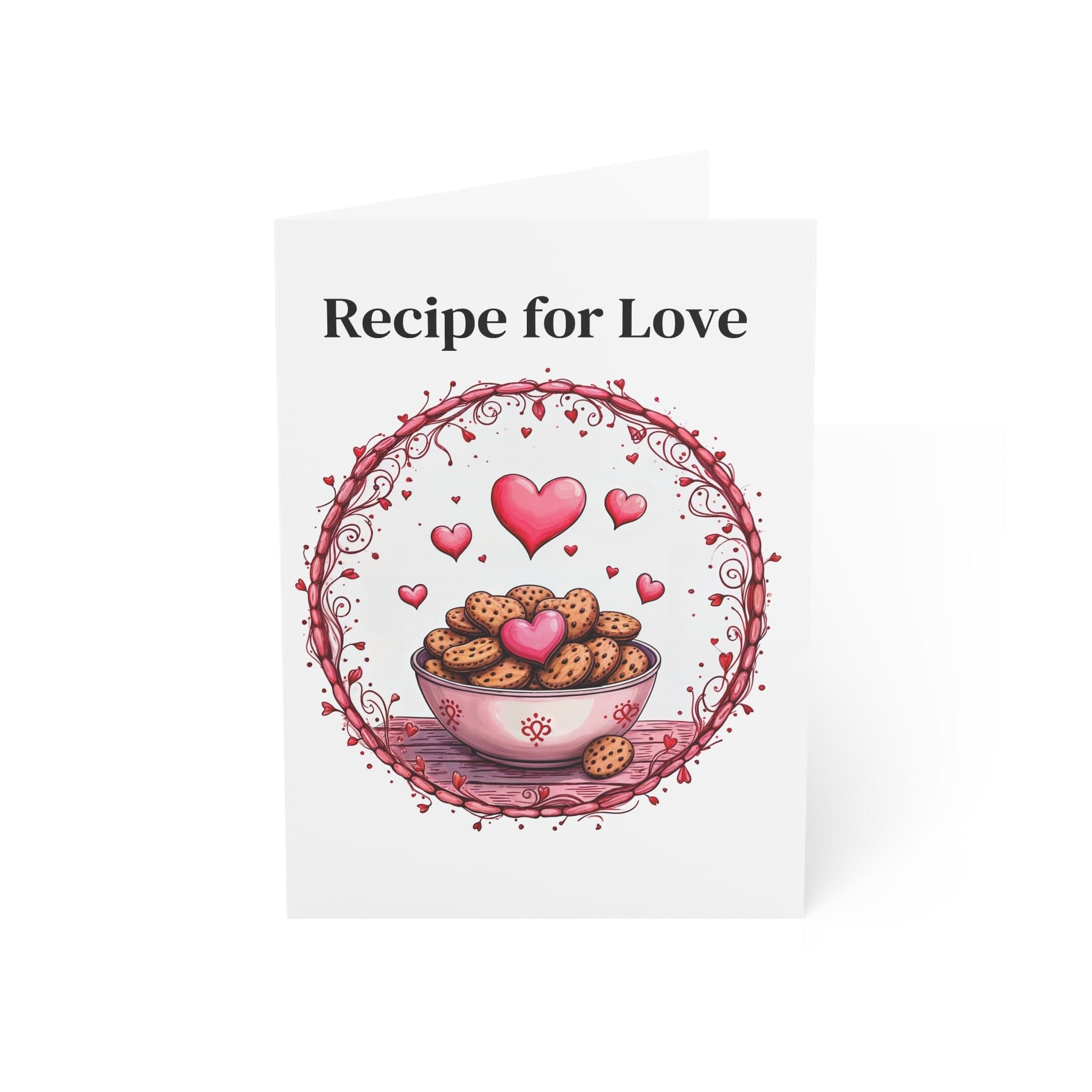 Printify Paper products 5" x 7" (Vertical) / Coated (both sides) / 1 pc Greeting Cards - Recipe for Love - Love & Fun Card with QR Code Video