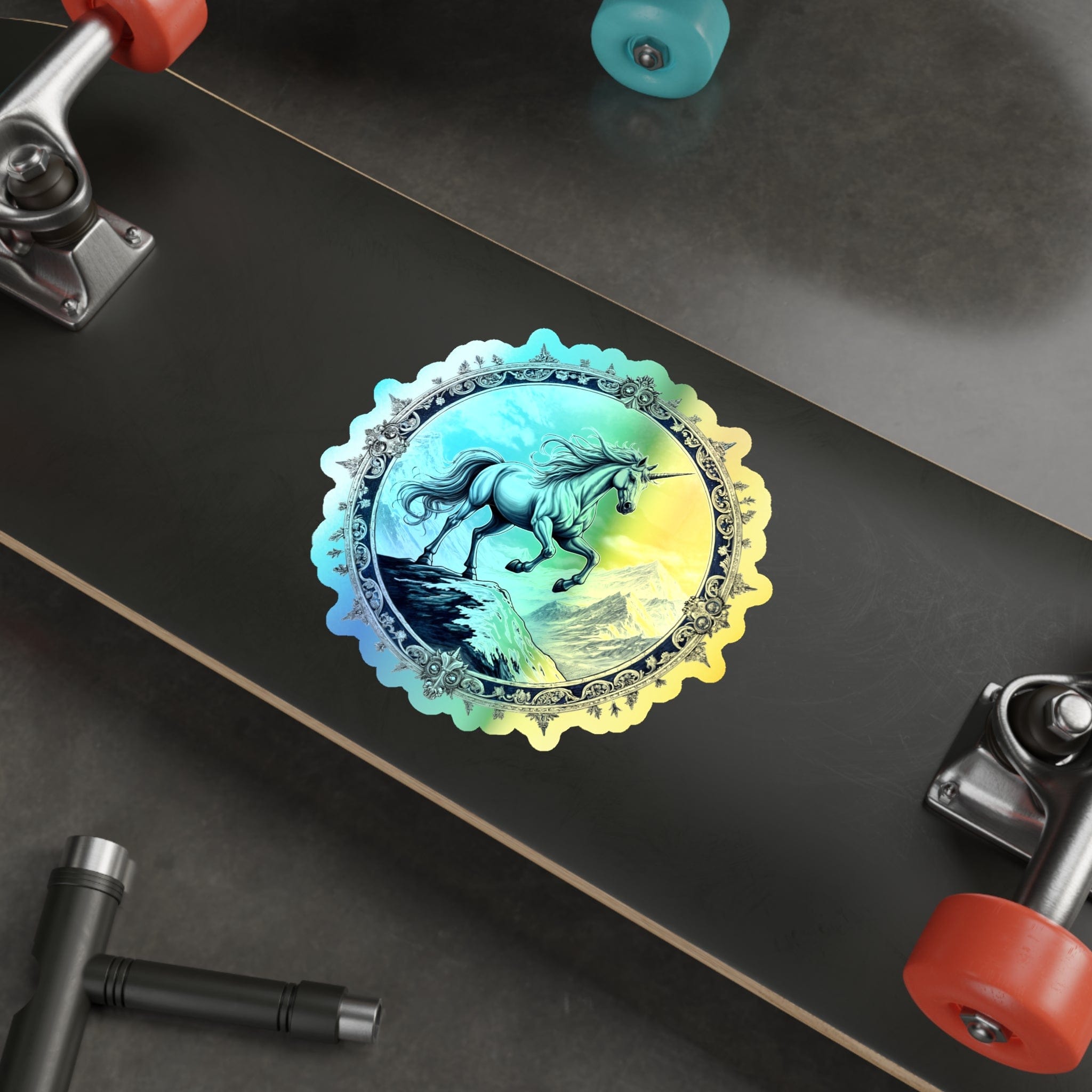 Printify Paper products 6" × 6" / Die-Cut / Holographic Ambition Unicorn - Holographic Die-Cut Sticker