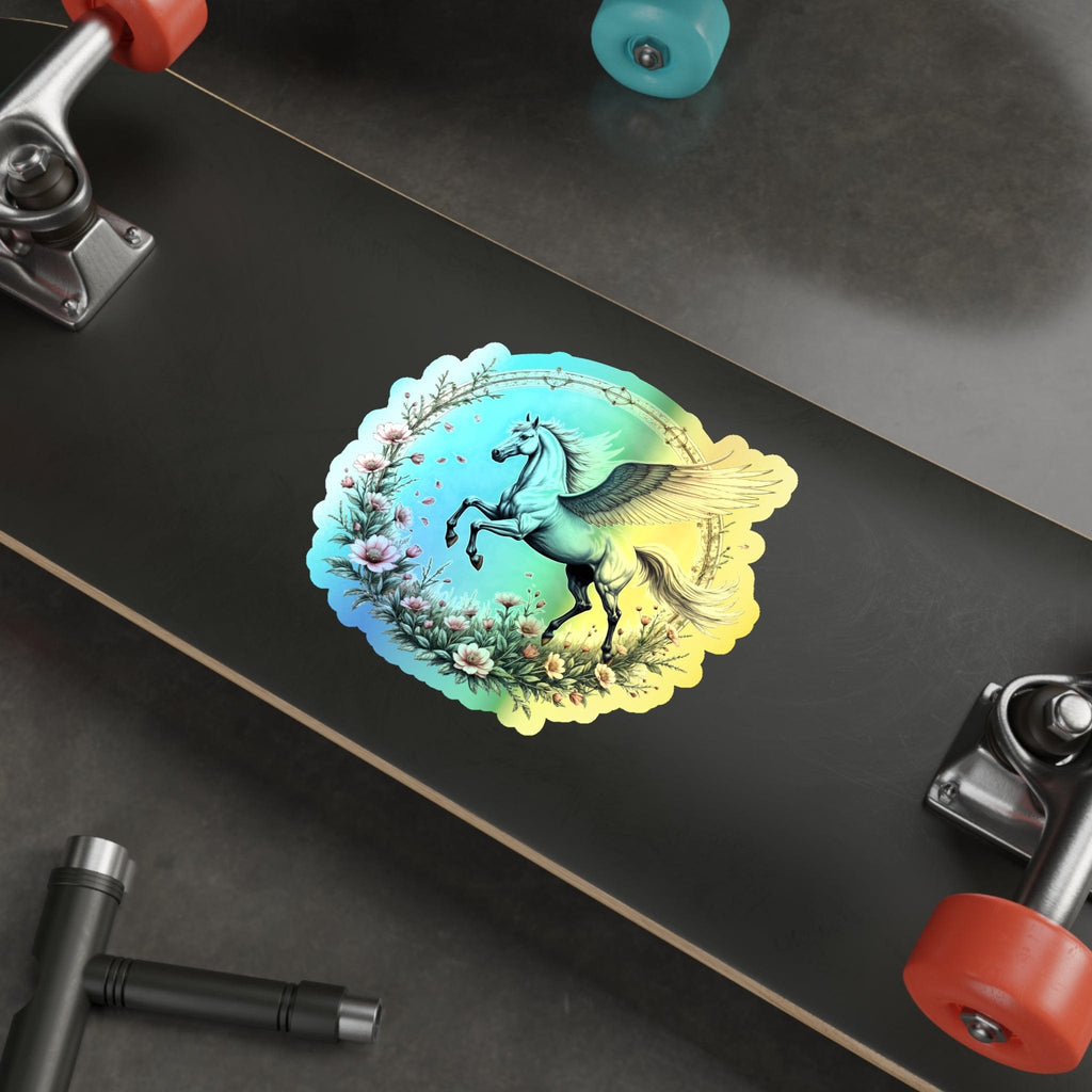 Printify Paper products 6" × 6" / Die-Cut / Holographic Renewal Pegasus - Holographic Die-Cut Sticker