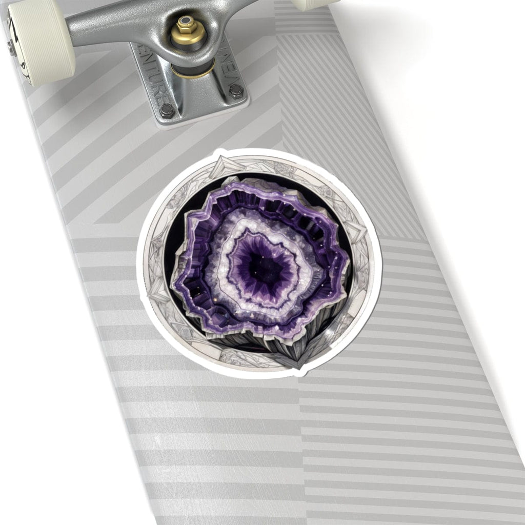 Printify Paper products 6" × 6" / White Amethyst - Crystals & Gemstones Kiss-Cut Stickers