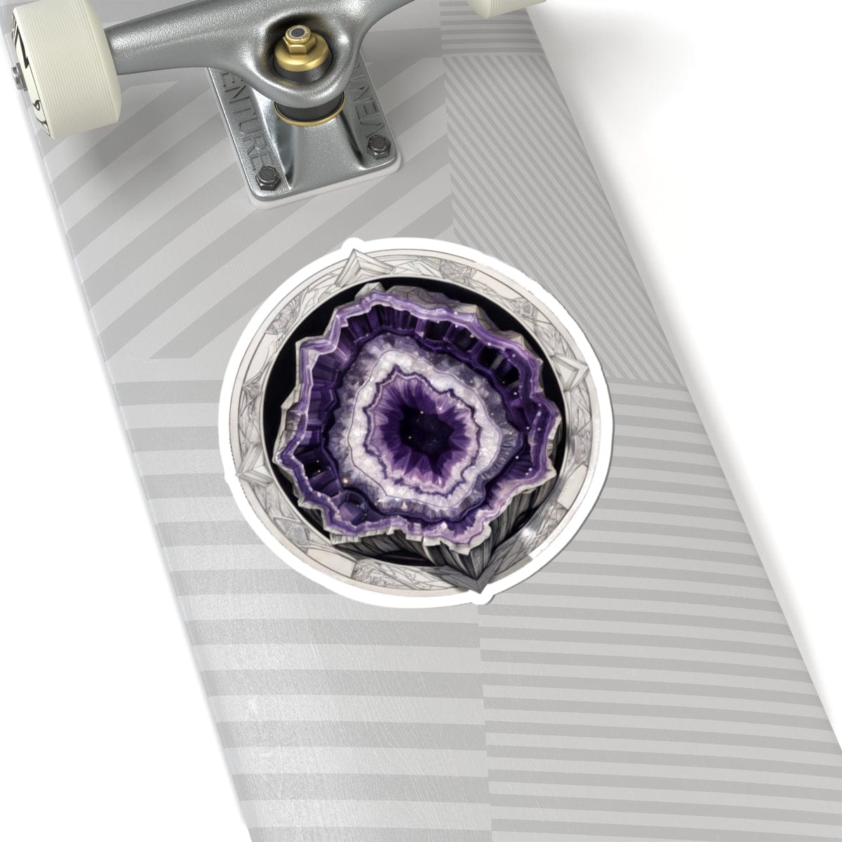 Printify Paper products 6" × 6" / White Amethyst - Crystals & Gemstones Kiss-Cut Stickers