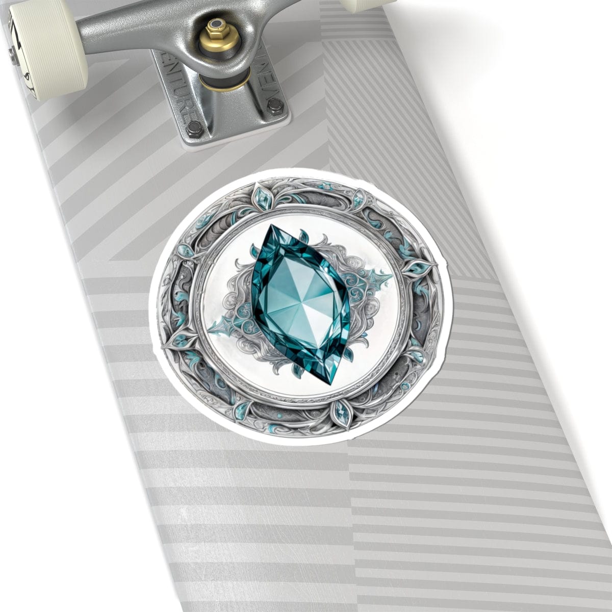 Printify Paper products 6" × 6" / White Aquamarine - Crystals & Gemstones Kiss-Cut Stickers