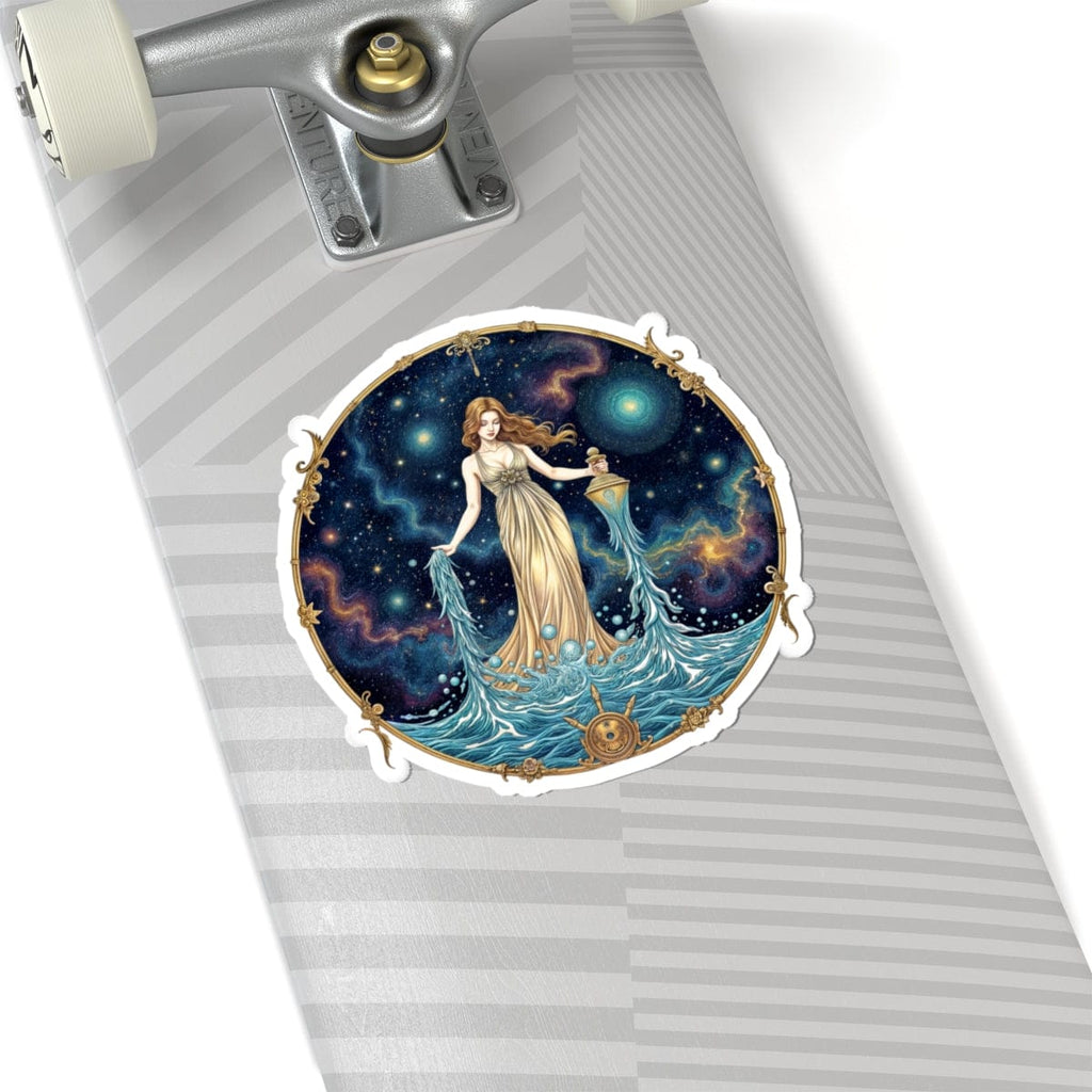 Printify Paper products 6" × 6" / White Aquarius - Zodiac Astrology Kiss-Cut Stickers