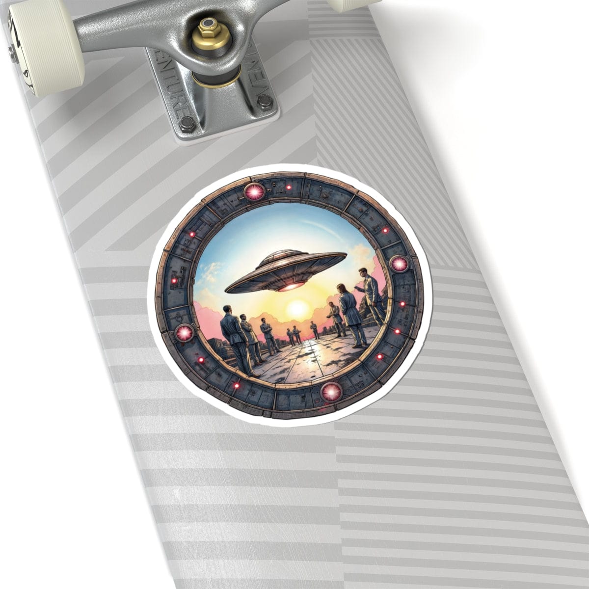 Printify Paper products 6" × 6" / White Area 51: The Mystery Base - UFO & Cosmic Kiss-Cut Stickers