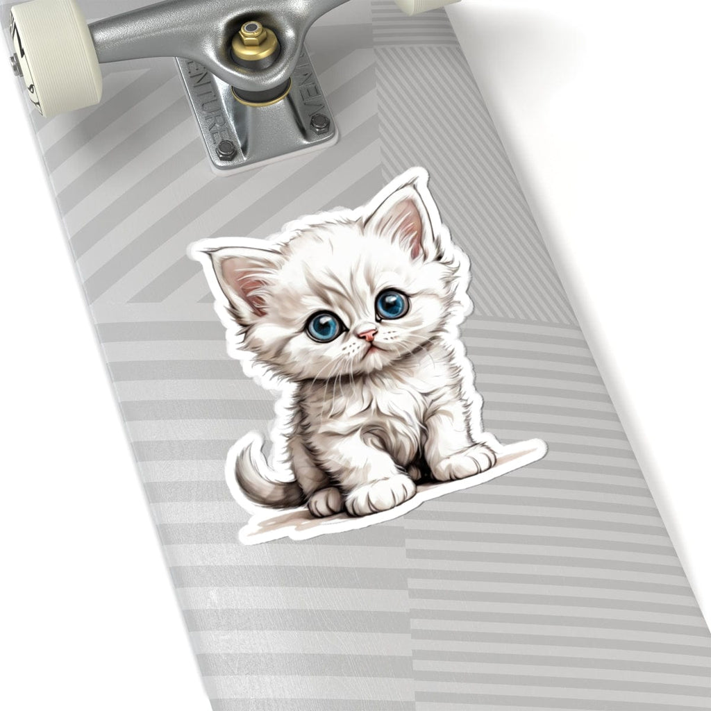 Printify Paper products 6" × 6" / White Baby Kitten - Hyper Cute Kiss-Cut Stickers