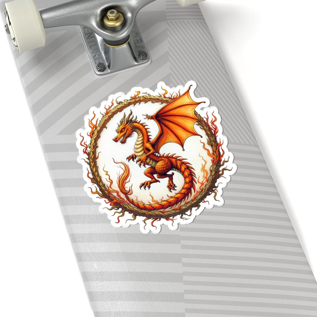 Printify Paper products 6" × 6" / White Blazewing - Dragons & Magic Kiss-Cut Stickers