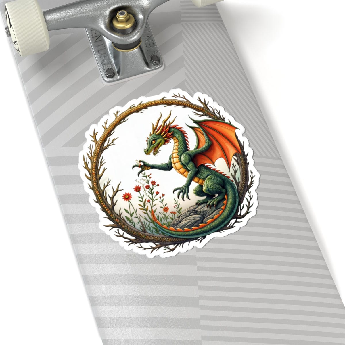 Printify Paper products 6" × 6" / White Blossomwing  - Dragons & Magic Kiss-Cut Stickers