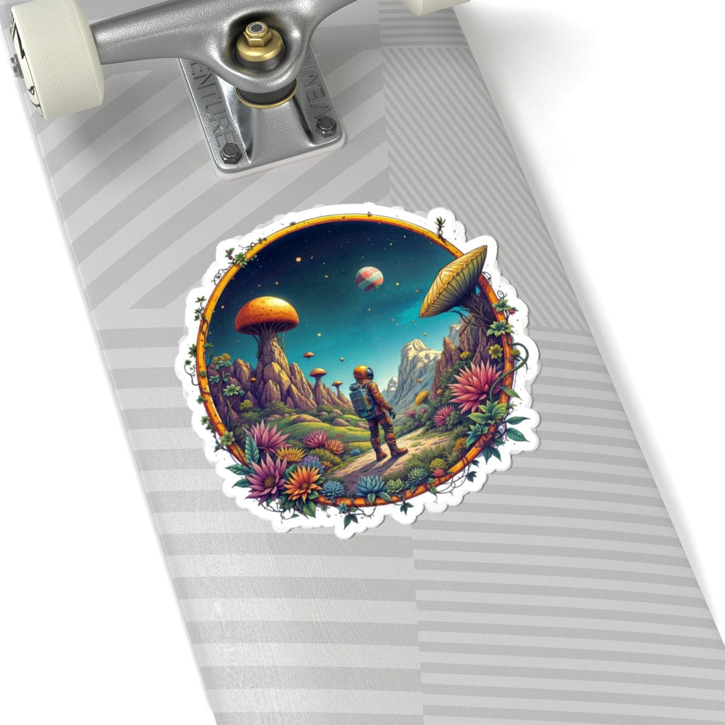 Printify Paper products 6" × 6" / White Cosmic Explorer - UFO & Cosmic Kiss-Cut Stickers