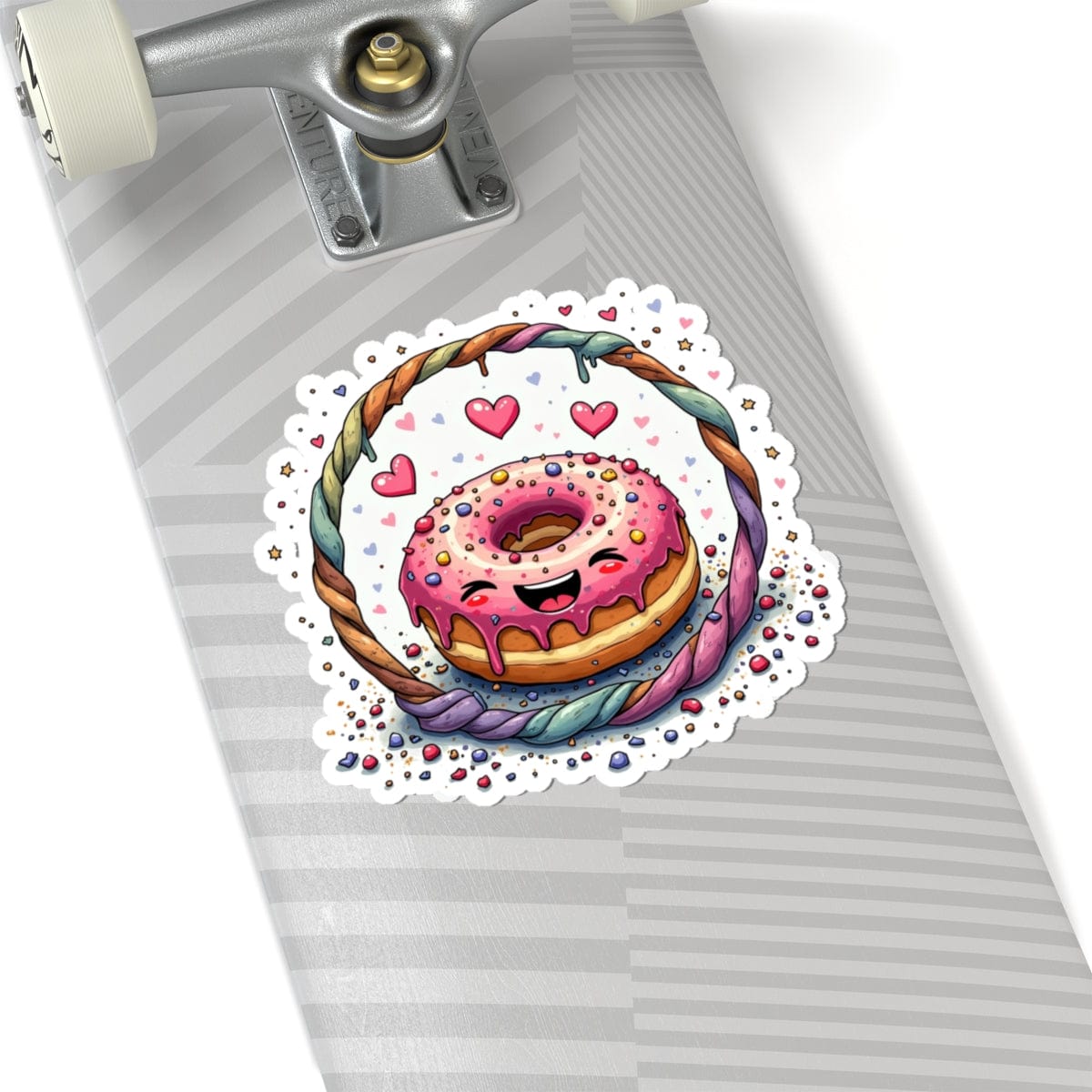 Printify Paper products 6" × 6" / White Donut Worry - Love & Fun Kiss-Cut Stickers
