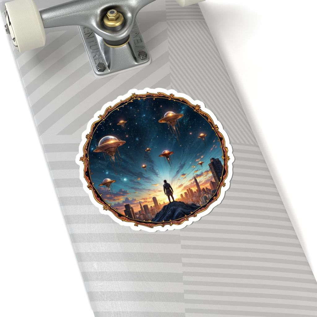 Printify Paper products 6" × 6" / White Galactic Connections - UFO & Cosmic Kiss-Cut Stickers