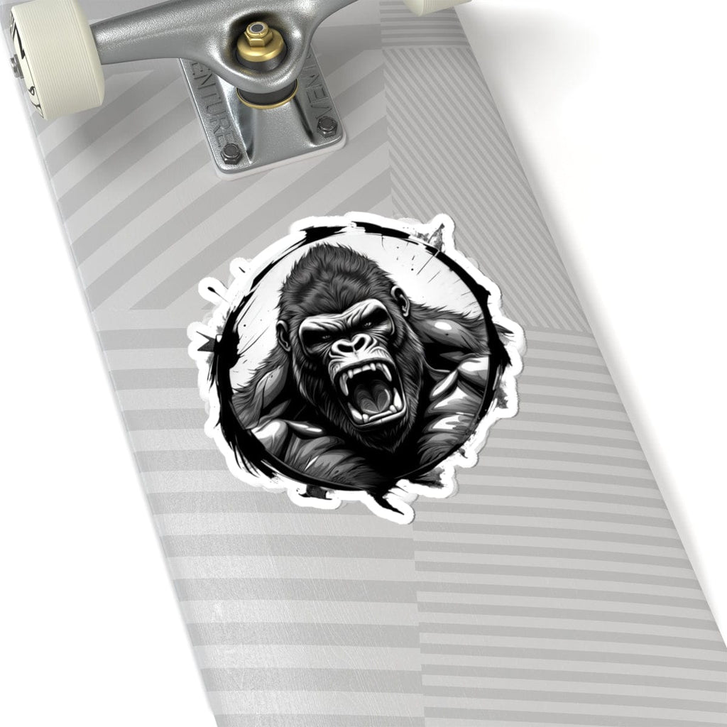 Printify Paper products 6" × 6" / White Gorilla Head - Wild & Fierce Kiss-Cut Stickers