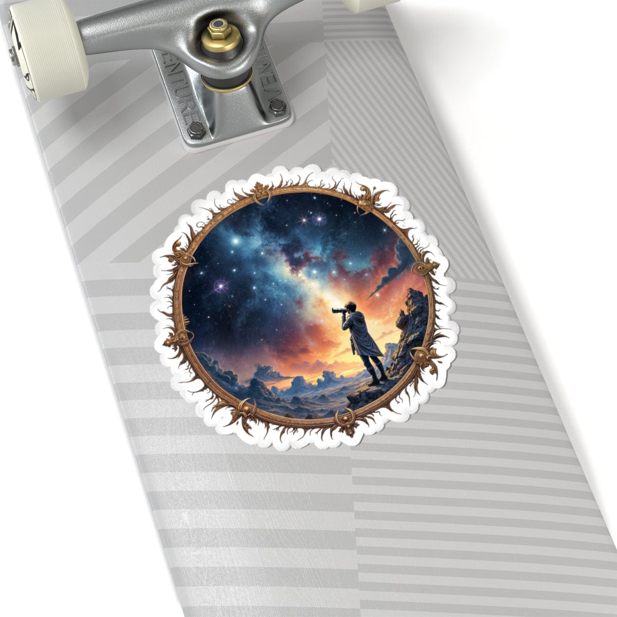 Printify Paper products 6" × 6" / White I Choose to Believe - UFO & Cosmic Kiss-Cut Stickers