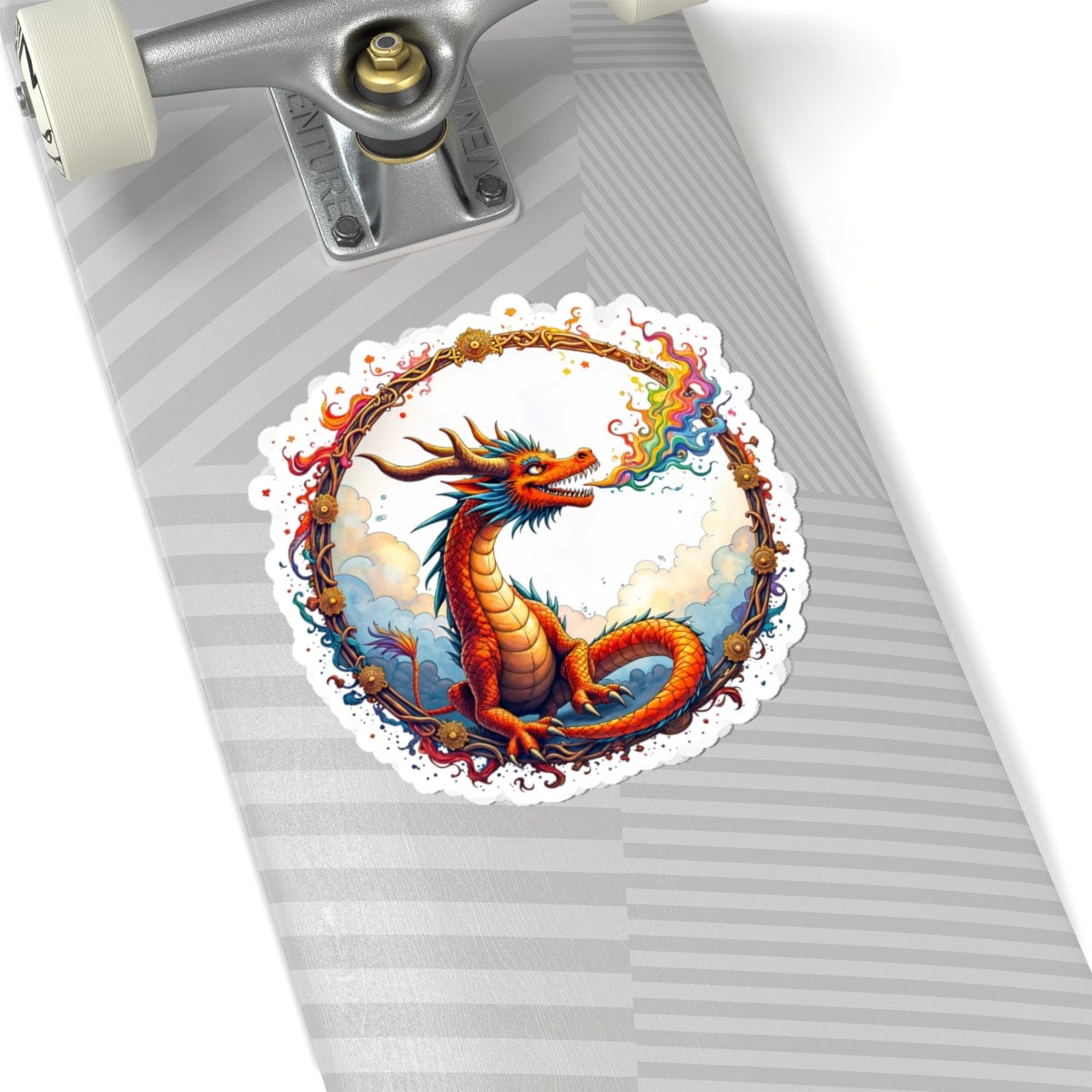Printify Paper products 6" × 6" / White Prismfire - Dragons & Magic Kiss-Cut Stickers