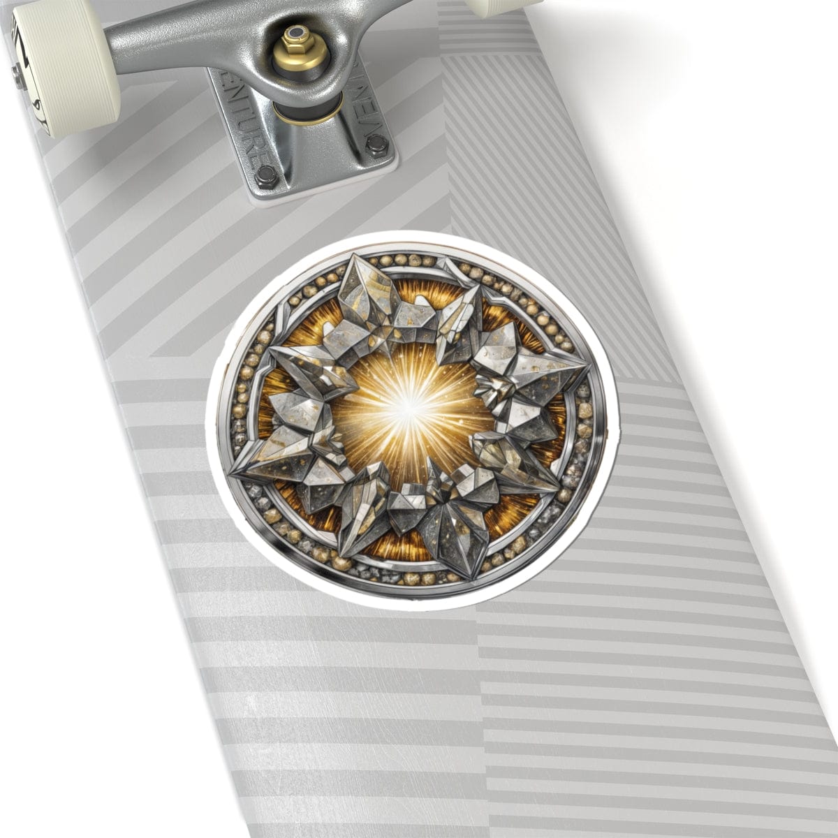 Printify Paper products 6" × 6" / White Pyrite - Crystals & Gemstones Kiss-Cut Stickers