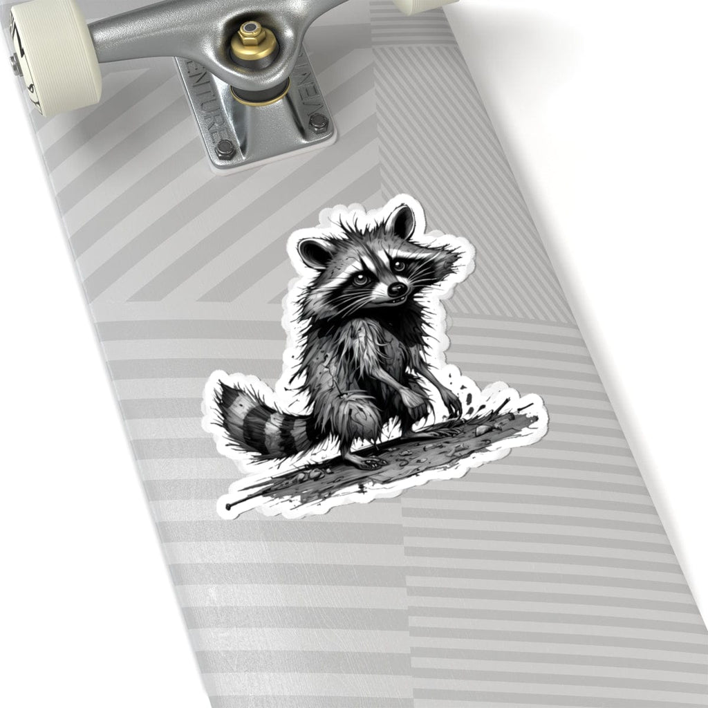 Printify Paper products 6" × 6" / White Raccoon I'm Fine - Everything's Fine Kiss-Cut Stickers