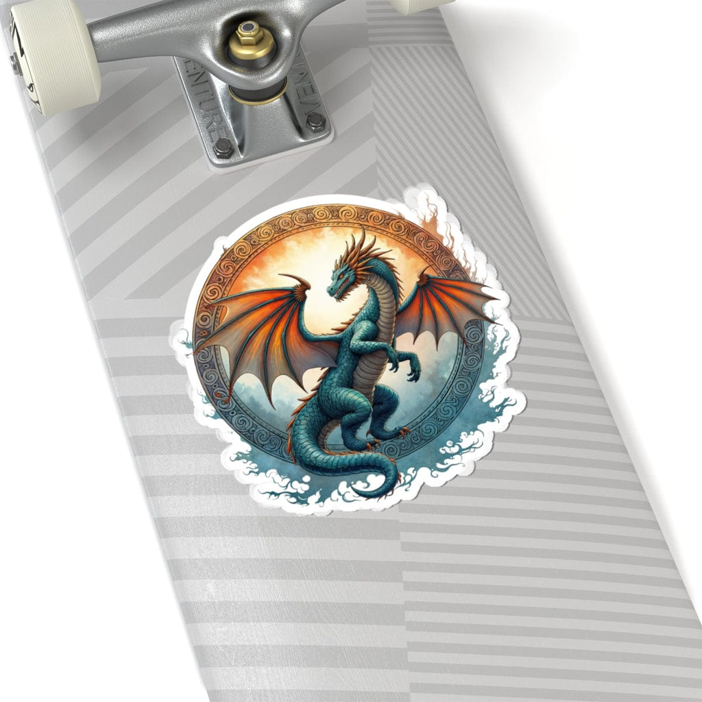 Printify Paper products 6" × 6" / White Skyfire Dragon - Dragons & Magic Kiss-Cut Stickers