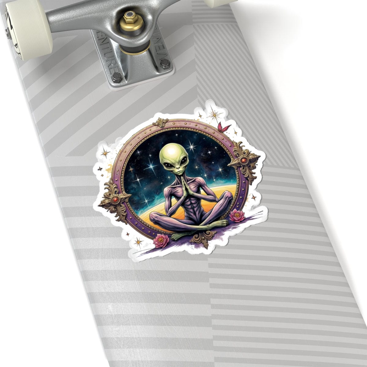 Printify Paper products 6" × 6" / White Sticker - The Truth is Out There… but So Are the Aliens! - Alien & Space Kiss-Cut