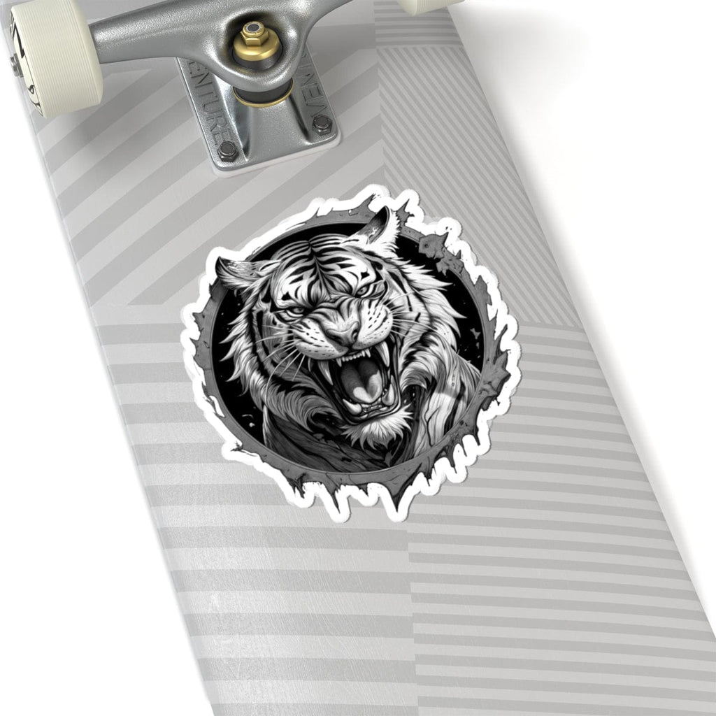 Printify Paper products 6" × 6" / White Tiger Head - Wild & Fierce Kiss-Cut Stickers