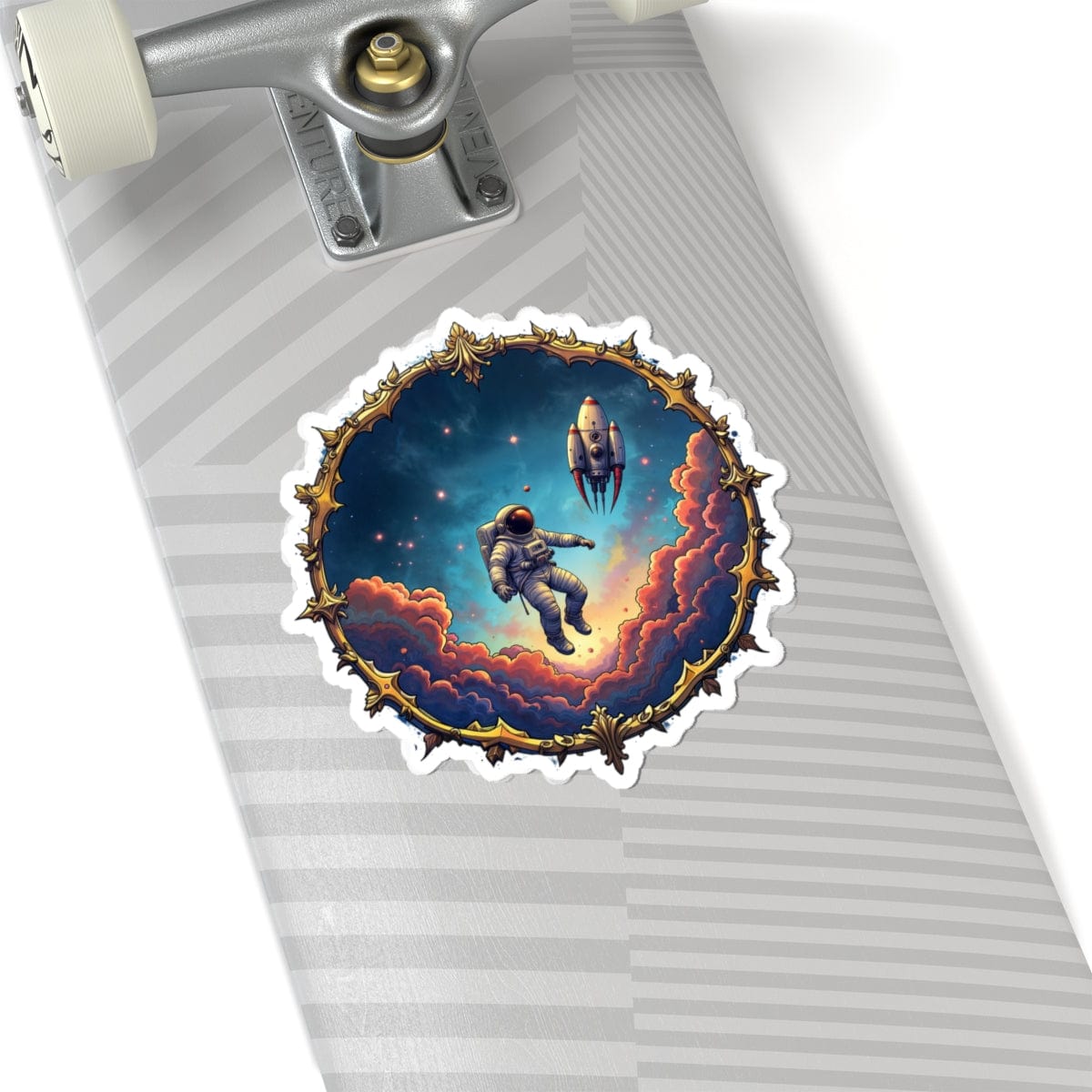 Printify Paper products 6" × 6" / White To New Horizons! - UFO & Cosmic Kiss-Cut Stickers