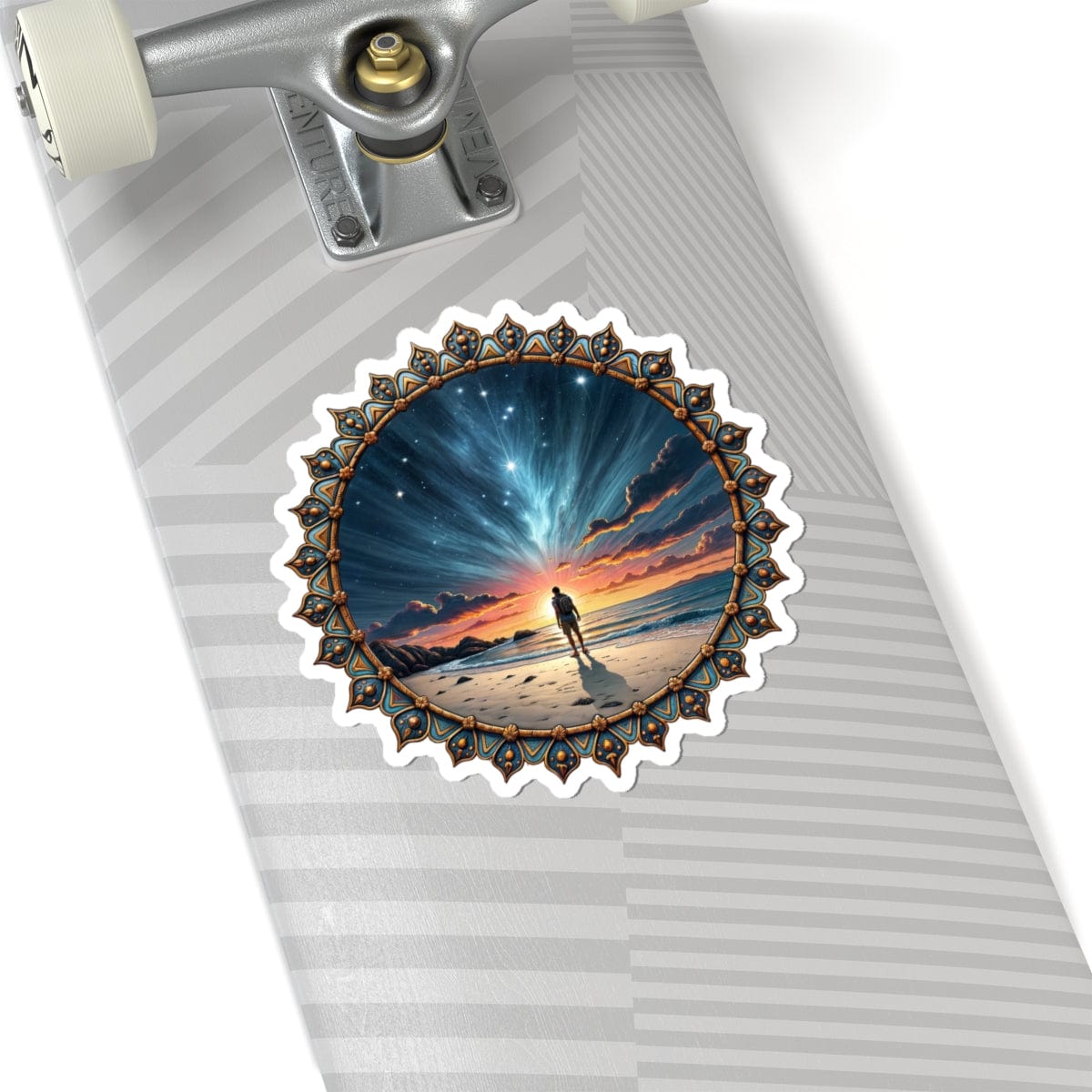 Printify Paper products 6" × 6" / White We Are Not Alone - UFO & Cosmic Kiss-Cut Stickers