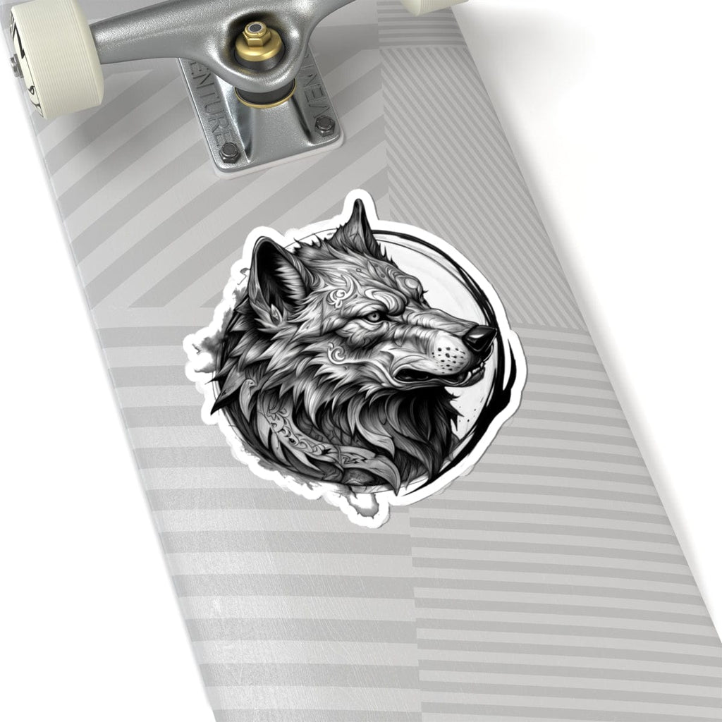 Printify Paper products 6" × 6" / White Wolf Head - Wild & Fierce Kiss-Cut Stickers