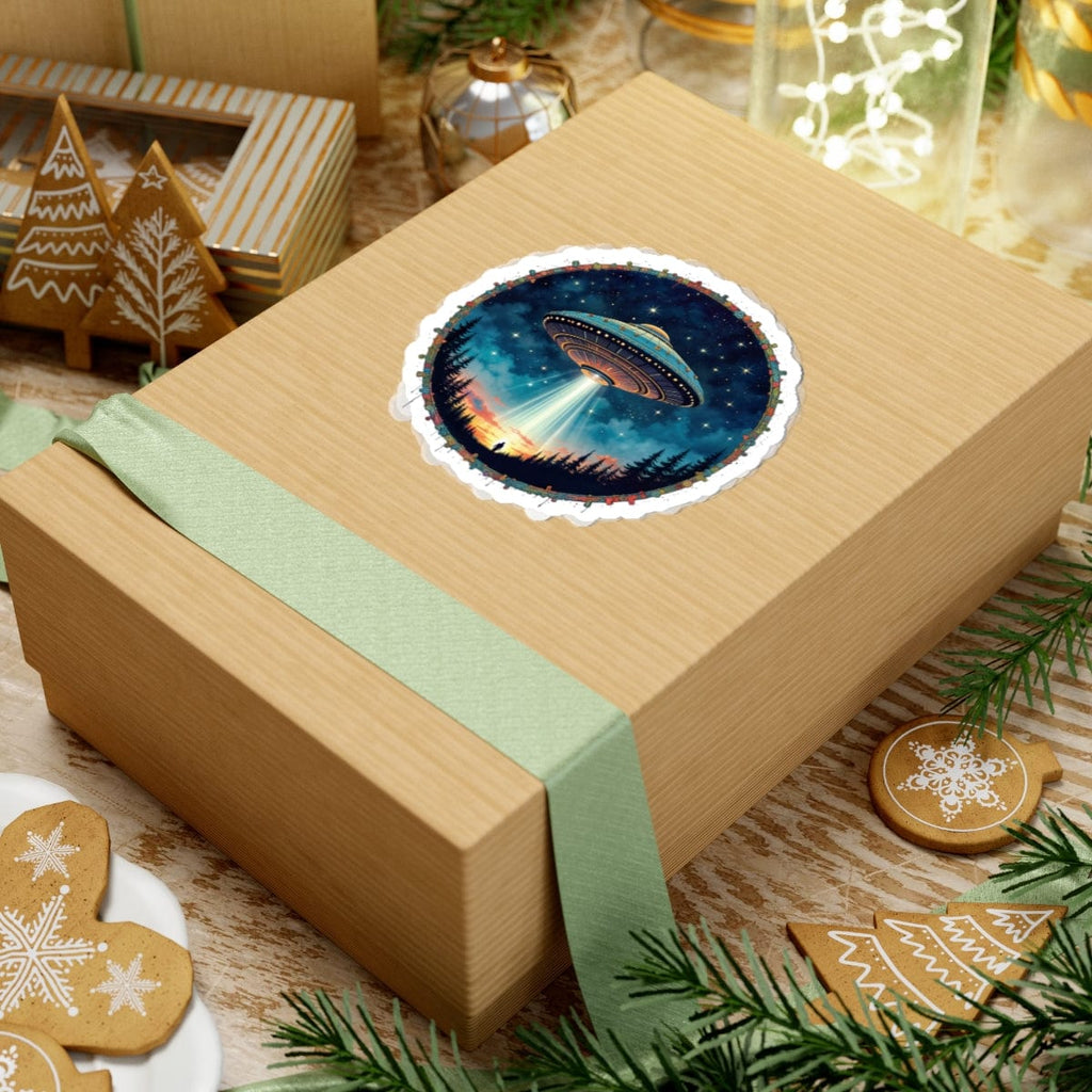 Printify Paper products Aliens Are Here - UFO & Cosmic Kiss-Cut Stickers